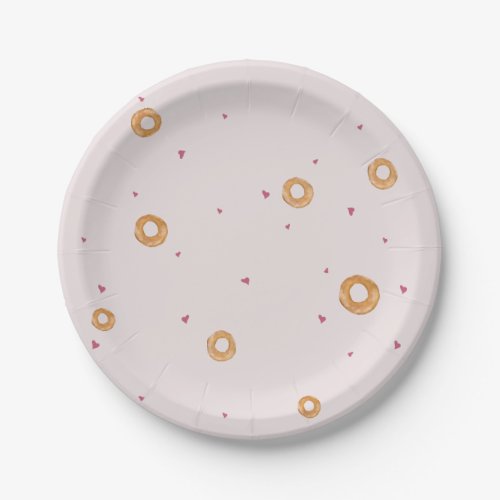 Cute LOVE  BAGELS    Cotton Candy Pink   Paper Plates