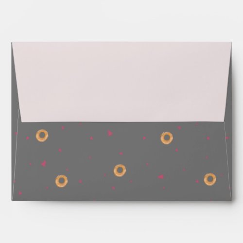 Cute LOVE  BAGELS    Grey  Cotton Candy Pink Envelope