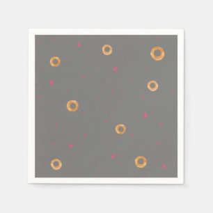 Cute LOVE & BAGELS Grey Napkins