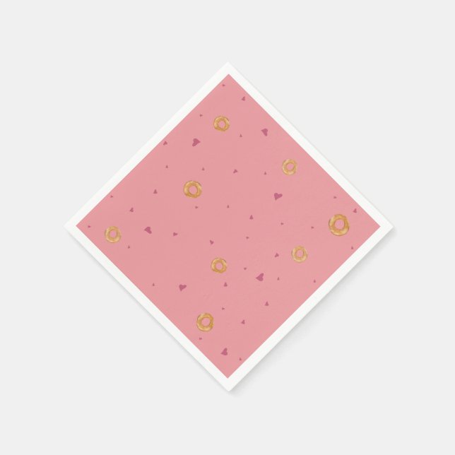 Cute LOVE & BAGELS  |  Salmon Rose Pink  | Napkins (Corner)