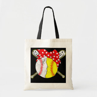 Cute Love Baseball Softball Heart Baseball Mom Tote Bag