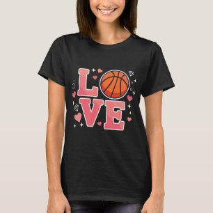 Cute Love Basketball Design For Girls And Youth Sp T-Shirt