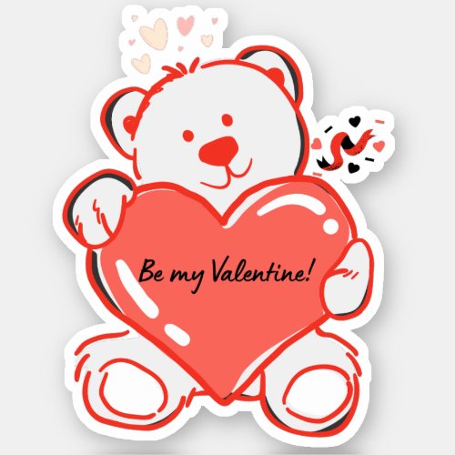 Cute Love Be My Valentine scrapbook  Sticker