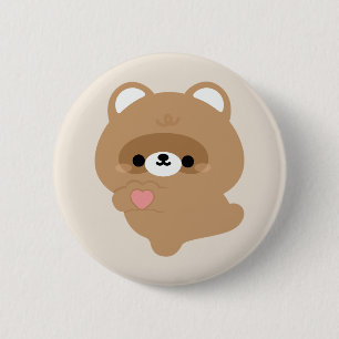 Cute Love Beaver Button