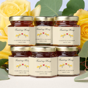 Cute Love Bees Wedding Honey Jar Favors