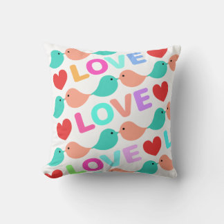 Cute Love Bird LOVE&CUTE White Cute lovebirds. Throw Pillow
