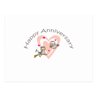 Cute, "Love Birds" Anniversary design Postcard