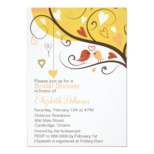 Love Birds Wedding Shower Invitations 5