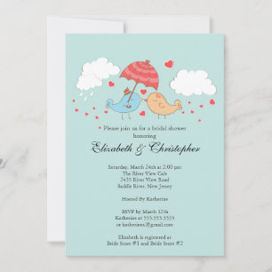 Cute Love Birds Bridal Shower Invitation