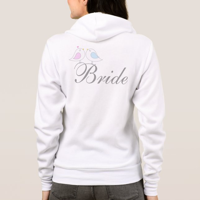 Cute love birds BRIDE Hoodie (Back)
