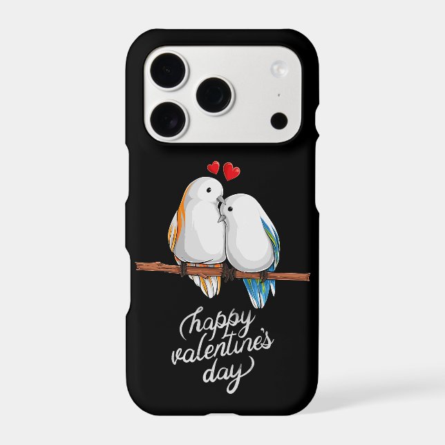 Cute Love Birds & Heart Design for Couples iPhone Case (Back)