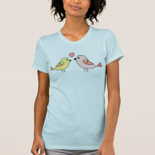 Cute Love Birds Pastel Illustration T-Shirt