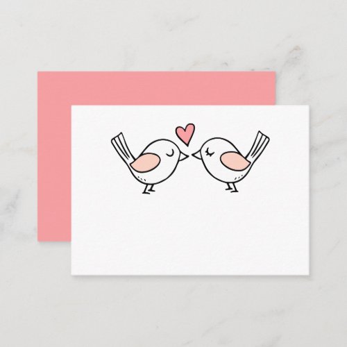 Cute Love Birds Pink White Lovebirds Wedding  Plac Place Card