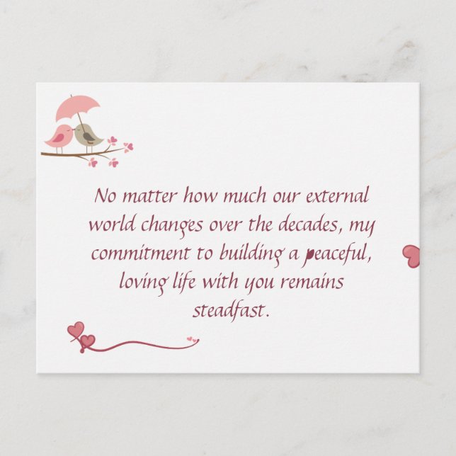 Cute Love Birds Postcard | Shared Future & Growth  (Front)