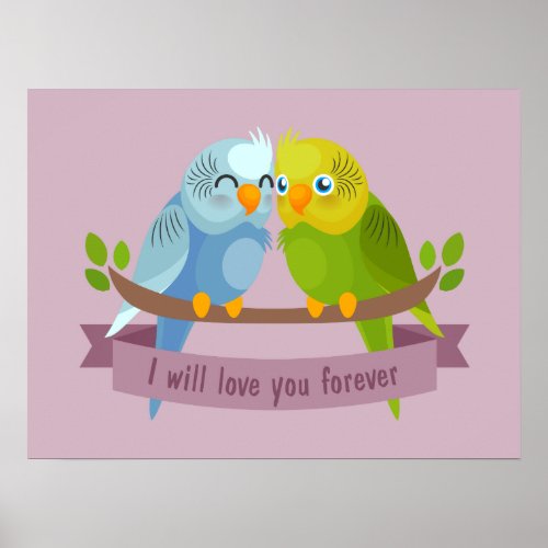 Cute Love Birds poster