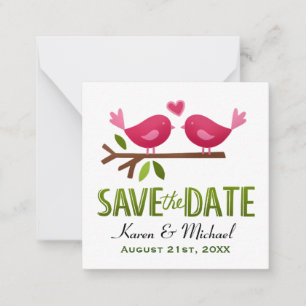Cute Love Birds Spring Save the Date Note Card