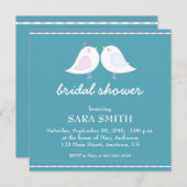 Cute Love Birds Teal Bridal Shower Invite (Front/Back)