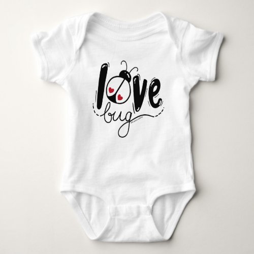 Cute Love Bug Hand Drawn Graphic Baby Bodysuit