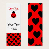 Cute Love Bug Heart Ladybug Bookmark (Front & Back)