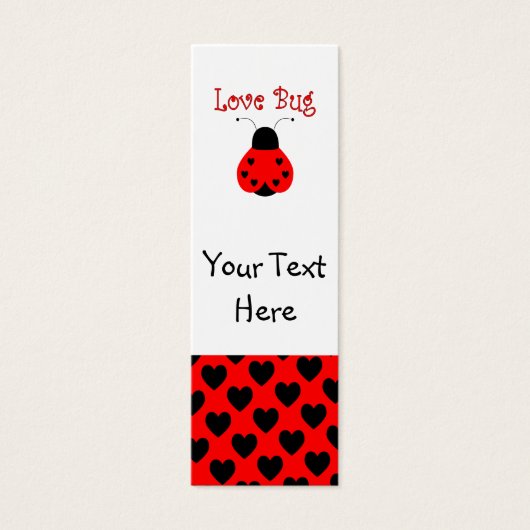 Cute Love Bug Heart Ladybug Bookmark (Front)
