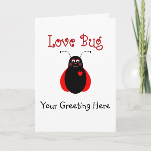 Cute Love Bug Ladybug Greeting Card
