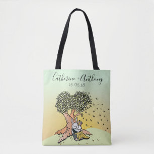 Cute Love Bunnies Wedding Favor or Anniversary Tote Bag