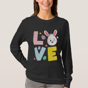 Cute Love Bunny Easter Day Kids Womens Girls T-Shirt