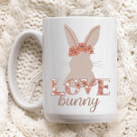 Cute Love bunny Floral Easter  Two-Tone Coffee Mug<br><div class="desc">This adorable coffee mug is perfect for gifting this Easter! It features a beautiful hand illustrated floral bunny design and reads “love bunny”.</div>