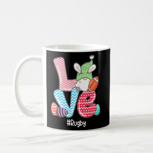 Cute Love Bunny Gnome Rugby Eggs Hunting Easter Da Coffee Mug