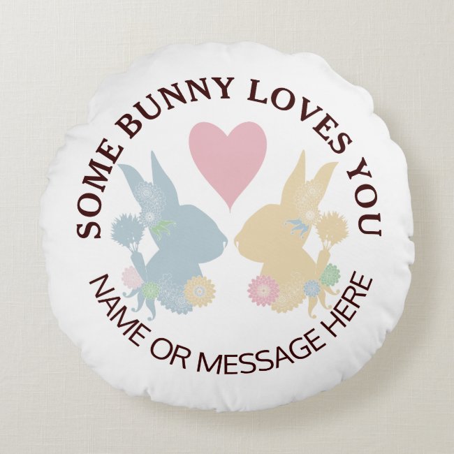 Cute Love Bunny Silhouettes and Heart Pastels 1