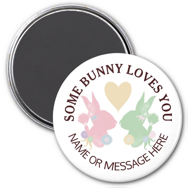 Cute Love Bunny Silhouettes and Heart Pastels 2
