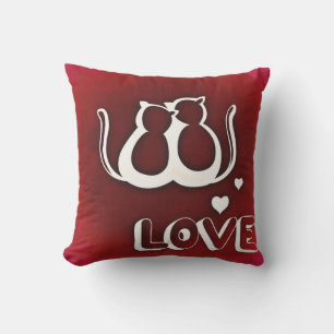 Cute Love Cats Valentine's Day Pillow