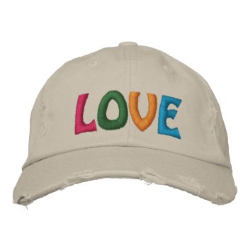 Cute Love Colorful Word Embroidered Baseball Cap by HappyGabby at Zazzle