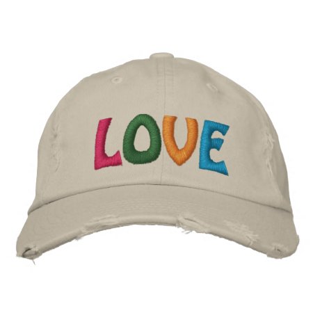 Cute Love Colorful Word Embroidered Baseball Cap