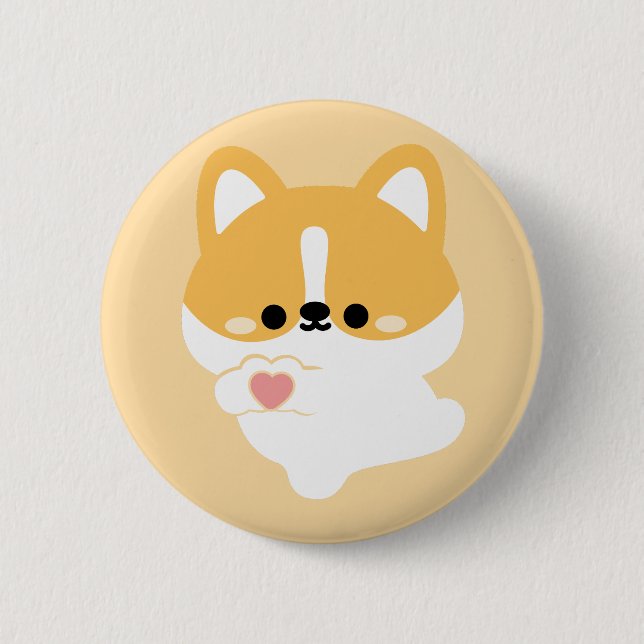 Cute Love Corgi Button (Front)