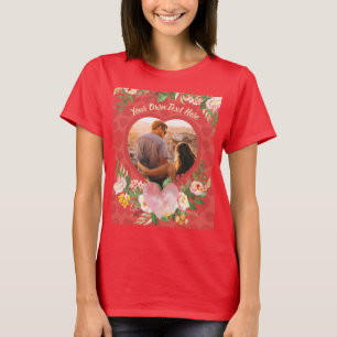 Cute love couple family heart photo T-Shirt