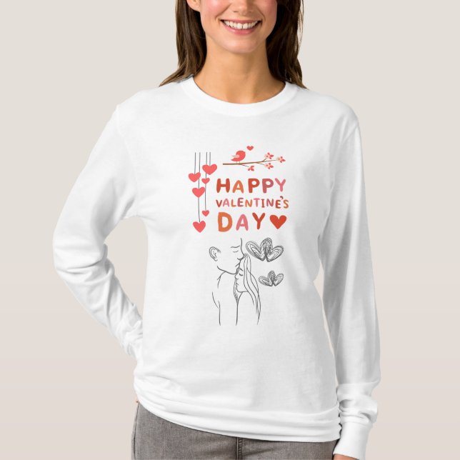 Cute Love Couple  T-Shirt (Front)