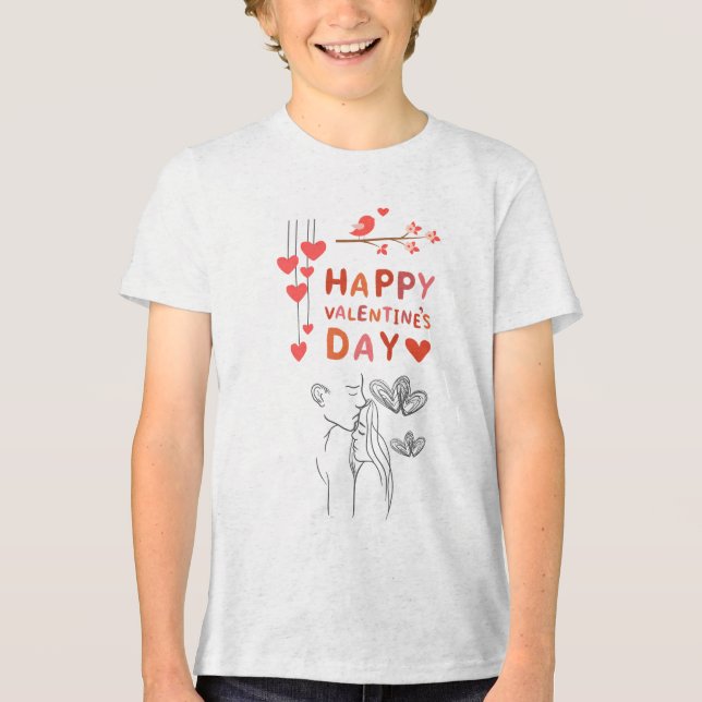 Cute Love Couple  Tri-Blend Shirt (Front)