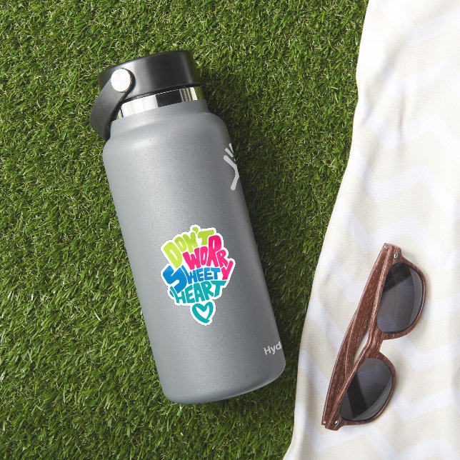 Cute Love, Don't Worry Sweet Heart Sticker (HydroFlask Insitu)