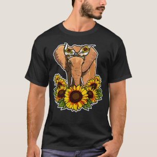 Cute Love Elephant Gift Sunflower Decor Elephant T-Shirt