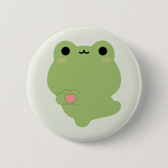 Cute Love Frog  Button (Front)