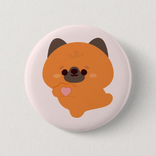 Cute Love German Shepherd Puppy Button