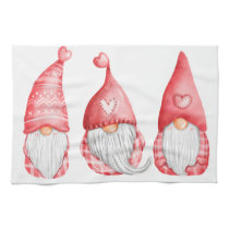 Cute Love Gnomes Valentines Holiday   Kitchen Towel