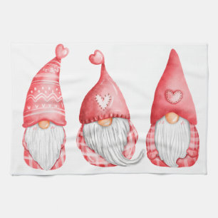 Cute Love Gnomes Valentines Holiday Kitchen Towel