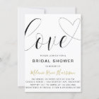 Cute Love Gold Heart Modern Bridal Shower