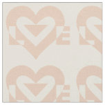 Cute Love Graphic, Cream Beige Fabric
