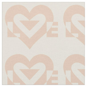 Cute Love Graphic, Cream Beige Fabric