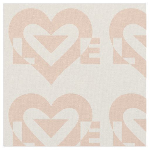 Cute Love Graphic, Cream Beige Fabric