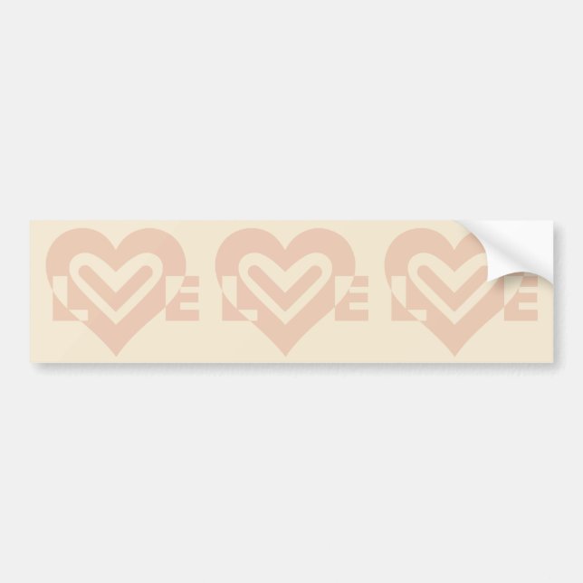 Cute Love Graphic in Beige Bumper Sticker (Front)