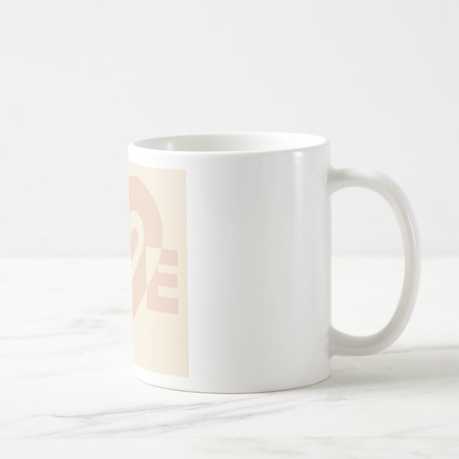 Cute Love Graphic in Beige Coffee Mug (Right)